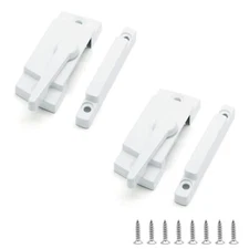2 Pack Cam Action Window Sash Locks for Double Hung Windows, White Sash Window L