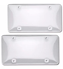 2pcs ABS Plastic Clear License Plate Tag Cover Frame Protector For US Car