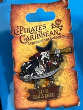 Disney Pin DLR Pirates of the Caribbean Thar Be Squalls Ahead NEW