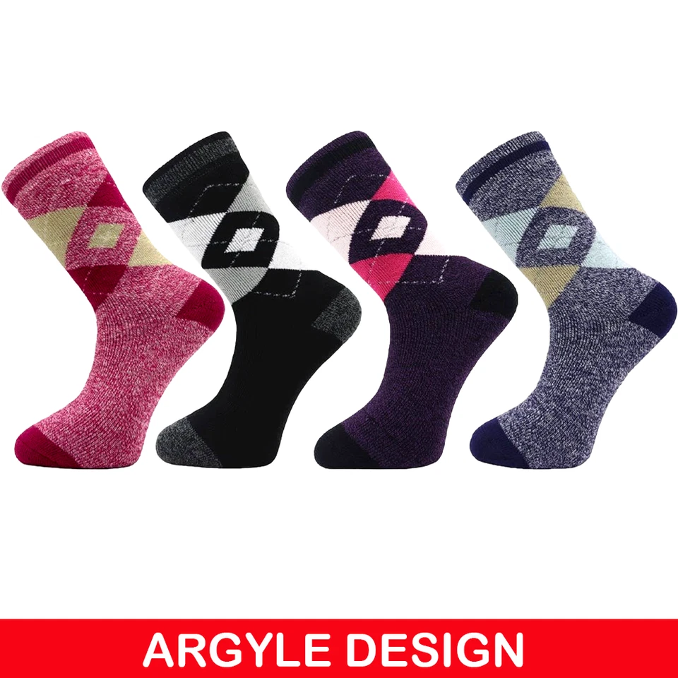 2/4/6/12 pares de calcetines térmicos gruesos para mujer ropa de estar informal invierno cálido damas Foto 4 de 4