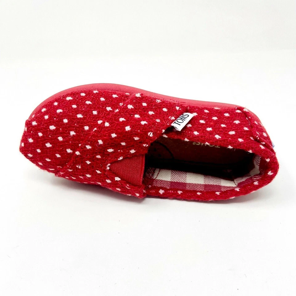 Toms 经典红点幼儿懒人鞋休闲帆布平底鞋 — 第 4/4 张图片