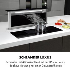 Induktionskochfeld 90 cm 4 Platten autark Einbau Induktionskochplatte schwarz