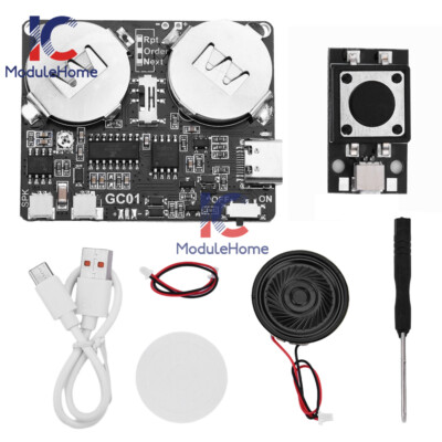 Greeting Card Voice Chip Music Box Sound Module Musical Board Type-C + Battery