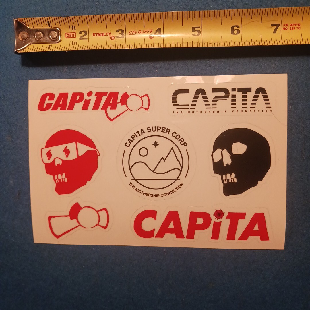 Capita Snowboards Stickers Lot Of 7 New Variety Of Designs Shiny Gloss