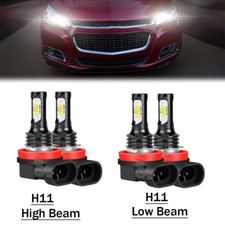 Combo 4 Bulbs LED Headlight 6000K White For C...