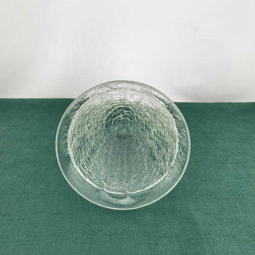 VTG Art Deco Glass Vase Brass Plated Base Mount Cone Shape Crackle Glass Planter - Picture 12 of 17