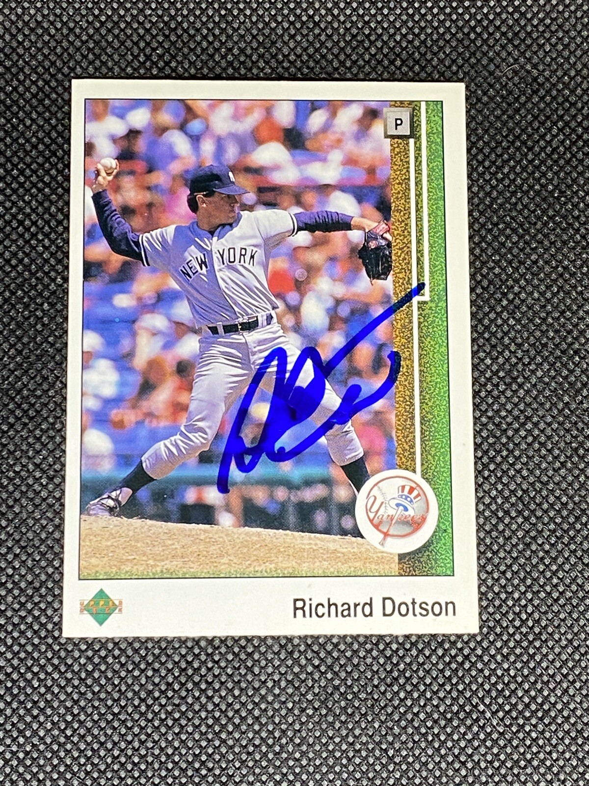 Richard Dotson New York Yankees 1989 Upper Deck Signed Auto Card #80 ~ COA