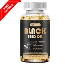 Black Seed Oil Capsules 1000mg 120 Count Softgels -Premium Cold Pressed Non-GMO