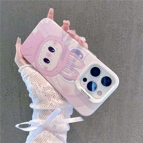 Cute LABUBU Phone Case Skin For iPhone 11 12 13 14 15 16Pro Max Cover+Bracelet - Photo 4 sur 9