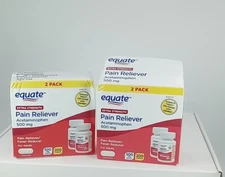 EQUATE PAIN RELIEVER 4 BOTTLES TOTAL 400 CAPKLETS BB DATE 2027