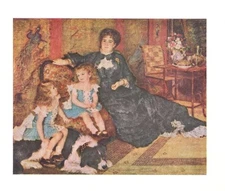 Mme. Charpentier & Her Children By Renoir French Art Print 1960  