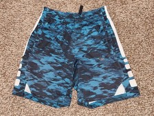 Nike Elite Dri Fit Digital Camo Blue Black White Basketball Shorts Youth Boys S