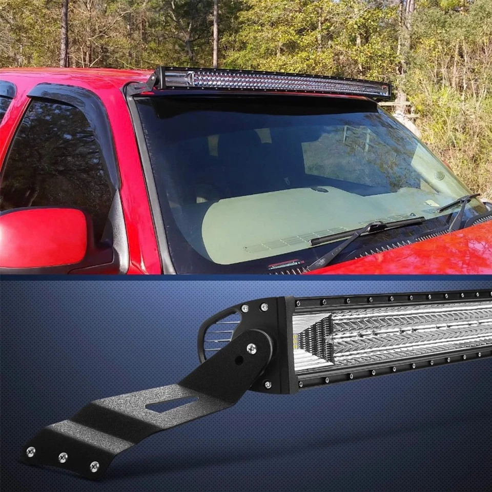 Roof 52" Curved LED Light Bar Bracket Wire Kit For Chevy Silverado 1500/2500 HD - Image 4 of 4