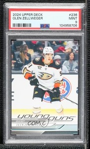 2024-25 Upper Deck Series 1 Young Guns Olen Zellweger #236 PSA 9 MINT Rookie RC