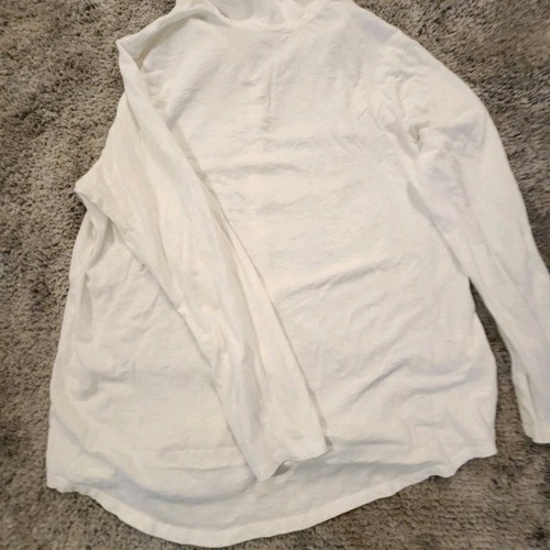 Jjill Womens Top XL White Boho Embroidered Shirt Cottagecore Basic Festival - Picture 9 of 10