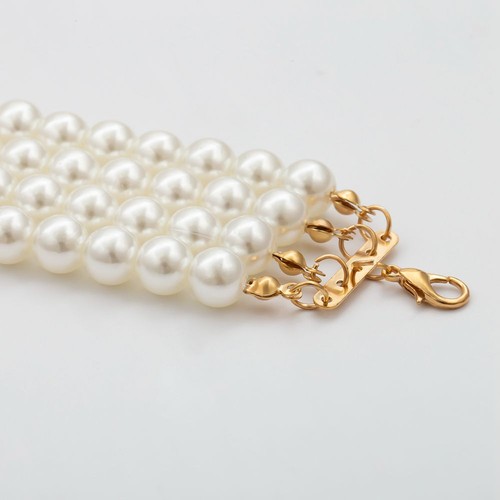 Collars Party Jewelry Pendant Necklace Irregular Pearl Multilayer Bib Choker - Picture 4 of 11