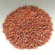 11/0 TOHO 25 grams Orange Semi Glazed Rainbow Seed Beads No. 2641f