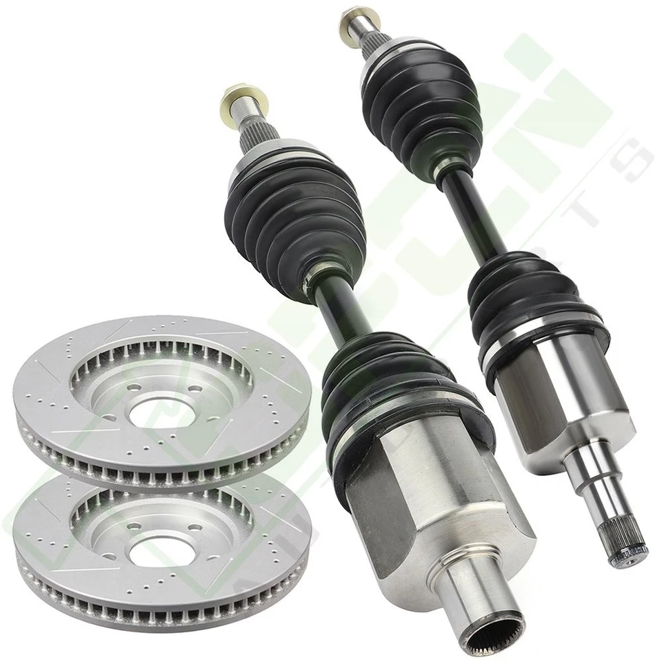 Front Side CV Axle + Brake Discs Rotors Fit for 2000-2005 Chevrolet Monte Carlo Foto 4 de 4