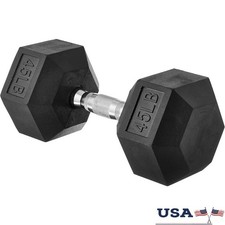 45lb Cast Iron Hex Dumbbell Non-slip Grip Strength Training Weight Home Gym New