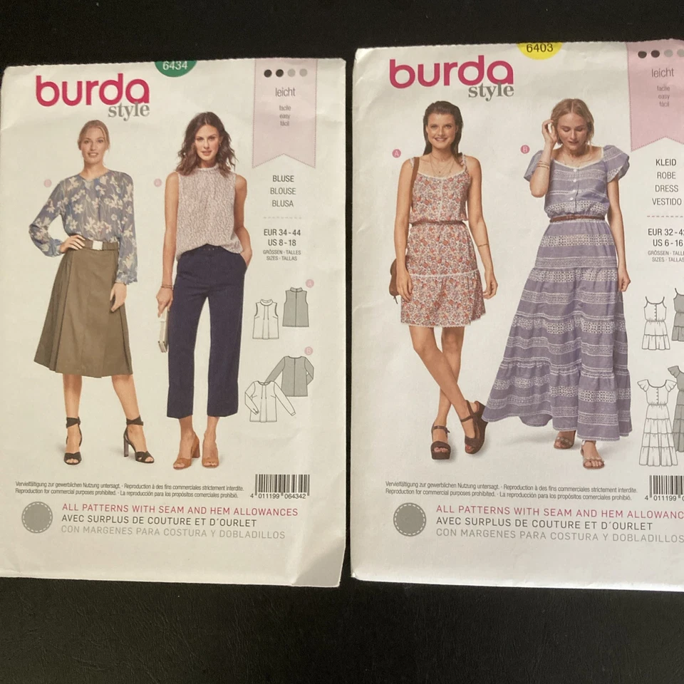 Lot of 10 Burda Sewing Patterns Ladies 2010s Various Sizes Uncut Easy - Image 3 of 4