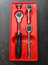 Snap-on 4 Piece 14 Drive Ratchet Set In Original Snap-on Tray Snap-on 4 Piece 14 Drive Ratchet Set In Original Snap-on Tray