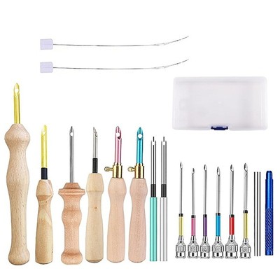 Master the Art of Embroidery Premium Punch Needle Kit mit Holzgriff