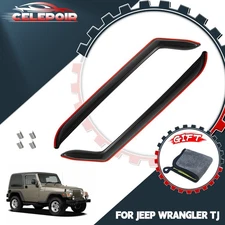 In-Channel Smoke Window Visors Rain Guards for 1997-2006 Jeep Wrangler TJ 2-Door