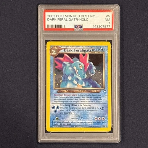 2002 PSA 7 NM Holo Dark Feraligatr 5/105 Neo Destiny Pokémon Card