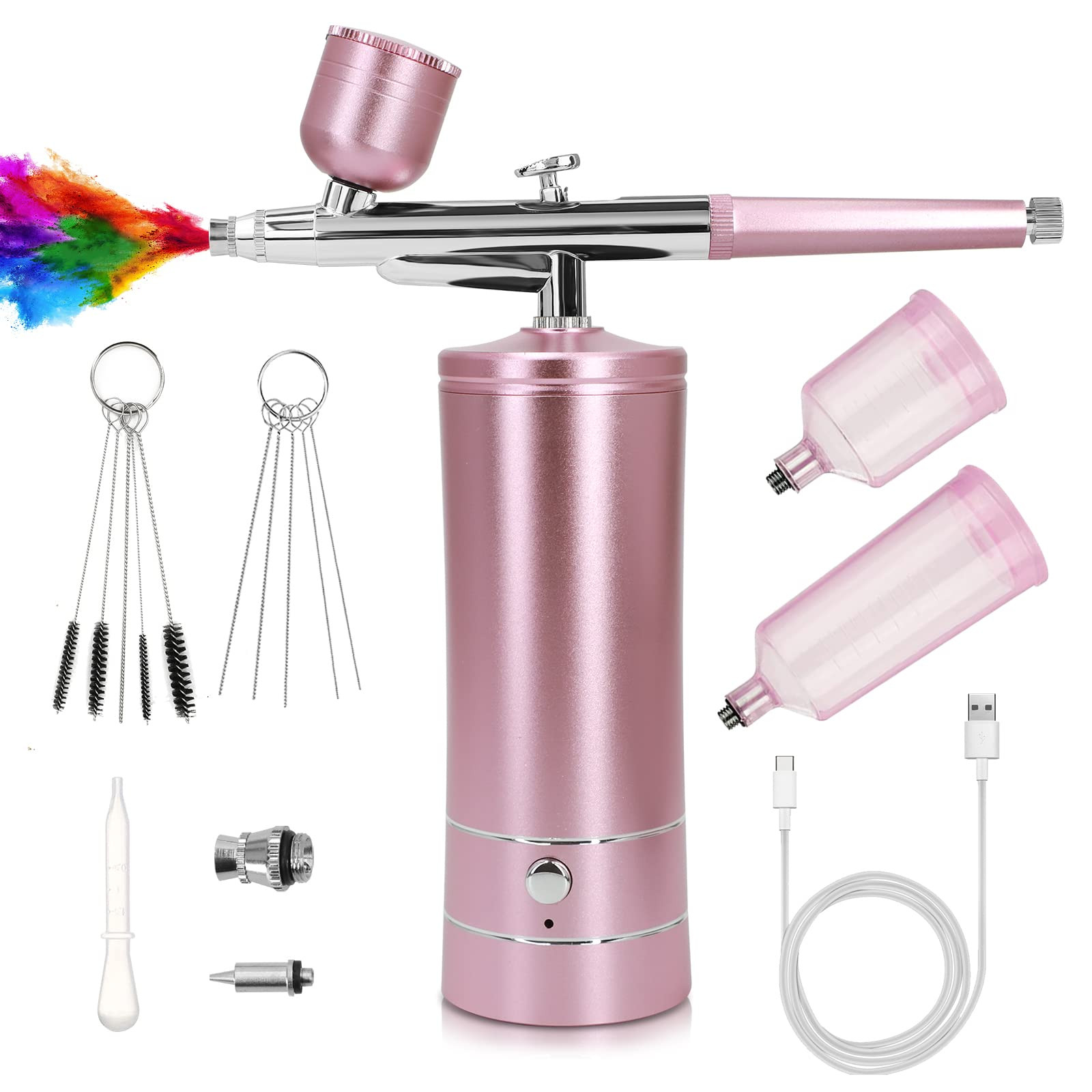 Portable Airbrush Kit with Compressor High Pressure Rechargeable Air Gun