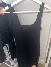 ZARA DRESS WITH SLIT SIZE S SMALL BLACK