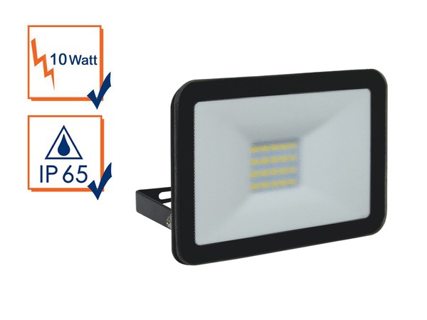Led Baustrahler Flutlicht Schwarz 10W Neutralweiß AußEnscheinwerfer Arbeitslampe-image