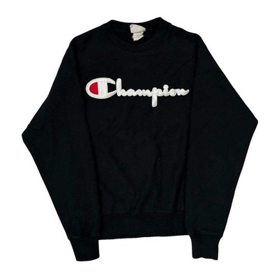 Reverse Weave Champion Spellout Sweatshirt - Small schwarz Baumwolle