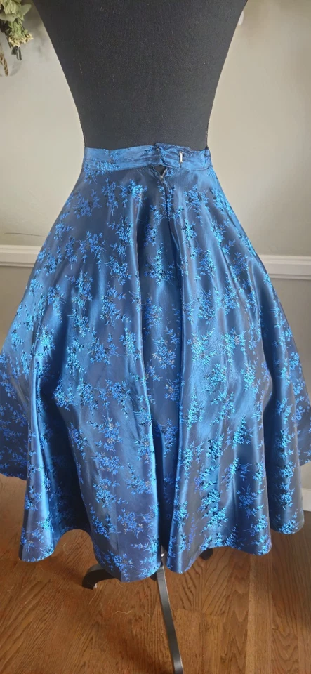 Falda circular floral azul vintage tal cual Foto 4 de 4