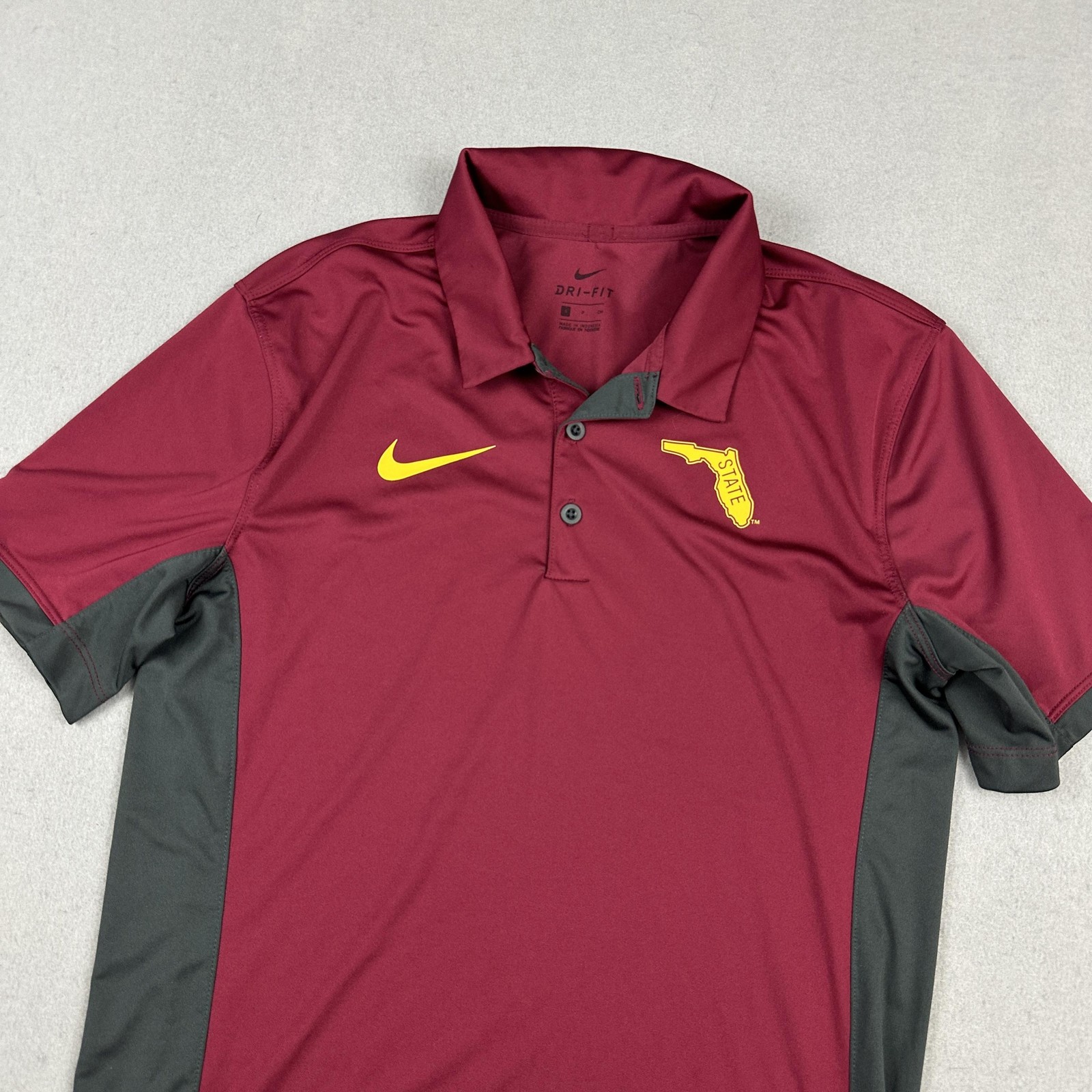 Florida State Seminoles Polo Shirt Men Small Red NCAA Football Nike Dri-FIT S thumbnail 2