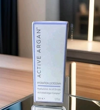 Active Argan Hydration Lockdown Hyaluronic Acid Drops, 1.0 Oz New Sealed