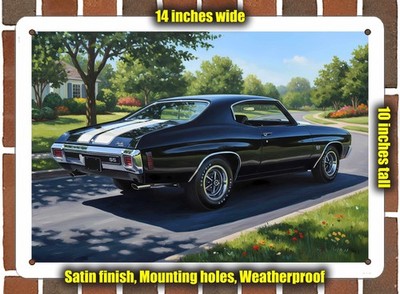 Metal Sign - 1970 Chevrolet Chevelle SS LS6 Oil Painting - 14x10