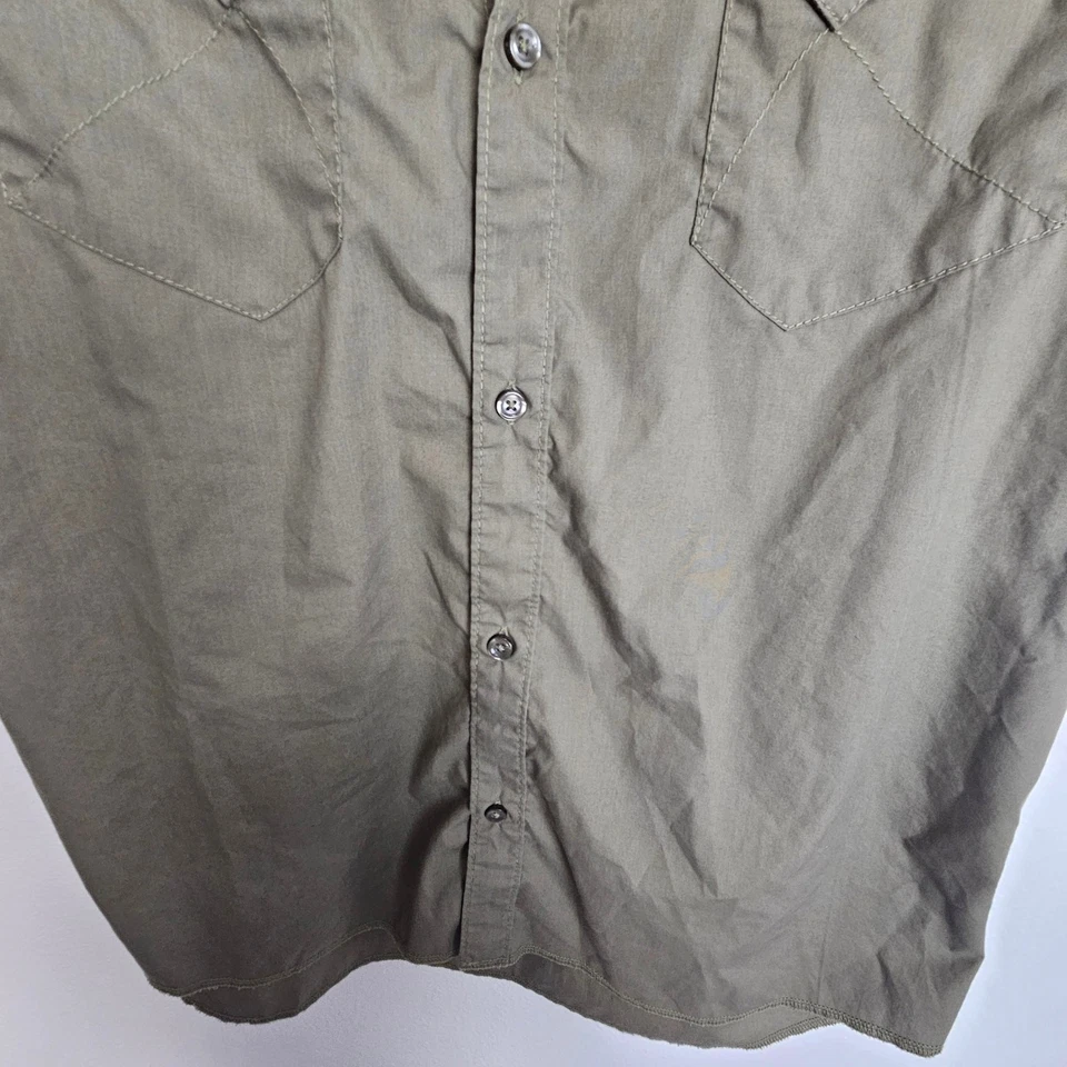 Quiksilver Shirt Green Button Front Short Sleeve Collared Shirt Men L - Image 3 of 4