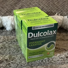 Dulcolax Overnight Laxative Constipation Relief 3pk /100 Tablets (300) EXP 03/28