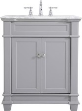 Transitional 30 Gray Bathroom Vanity Set