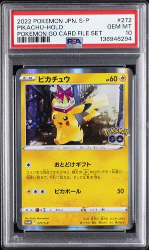 2022 POKEMON JPN S PROMO POKEMON GO CARD FILE SET #272 PIKACHU-HOLO PSA 10