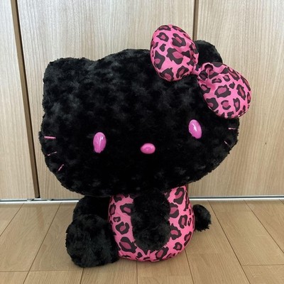 Sanrio Hello Kitty Black Pink Leopard Plush 2012 Rare Non-Sale Large 45cm