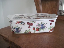 Grace Pantry Fruit & Floral Rectangular Baker Casserole with Lid/Trivet