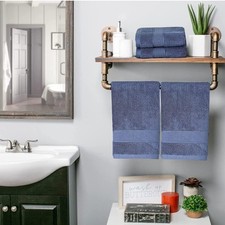 Lchkrep Cotton Bath Hand Towels 14" x 30", Thick Medium, Blue-2pack