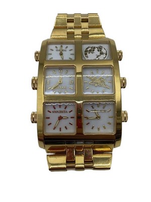 Ice Link D509 149S Stainless Steel 40mm Gold Dial Quartz Wristwatch #2nW4738