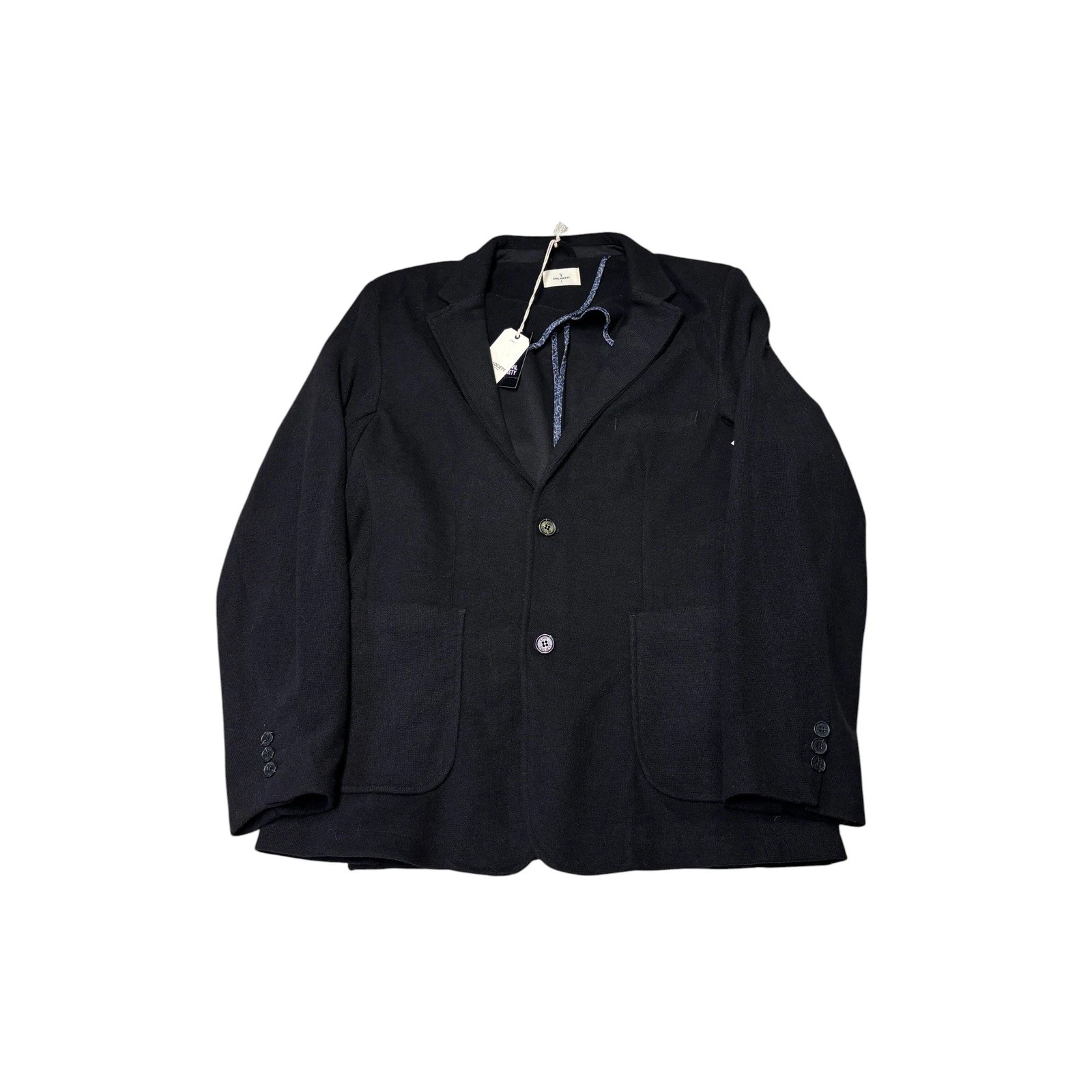 NWT Civil Society Navarro Mens Black Knit Two Button Blazer Jacket Large
Opens in a new window or ta