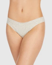 OnGossamer Women's Cabana Cotton Hip Bikini Panties in Heather Grey MSRP $20