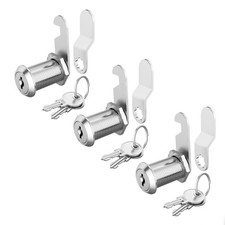 3 Pack Cabinet Locks with Key, 1-1/3" Cam Lock keyed Alike, Secure Drawer Fil...