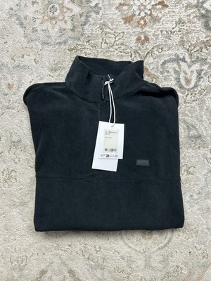 NWT RAINS Addis Fleece Half Zip Pullover Sweatshirt Black Unisex M