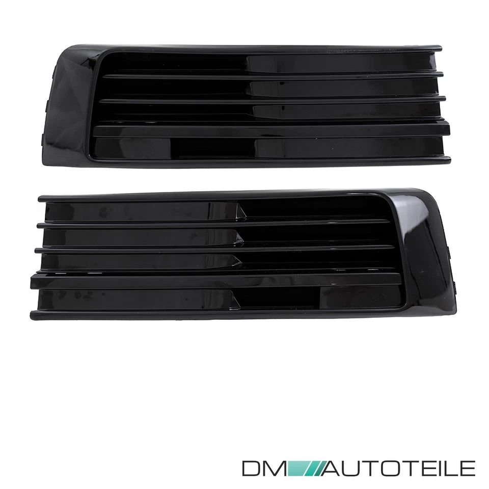 Set Grille Grill Insert Front Bumper Gloss Black For VW T6 2015-2019 - Image 2 of 4