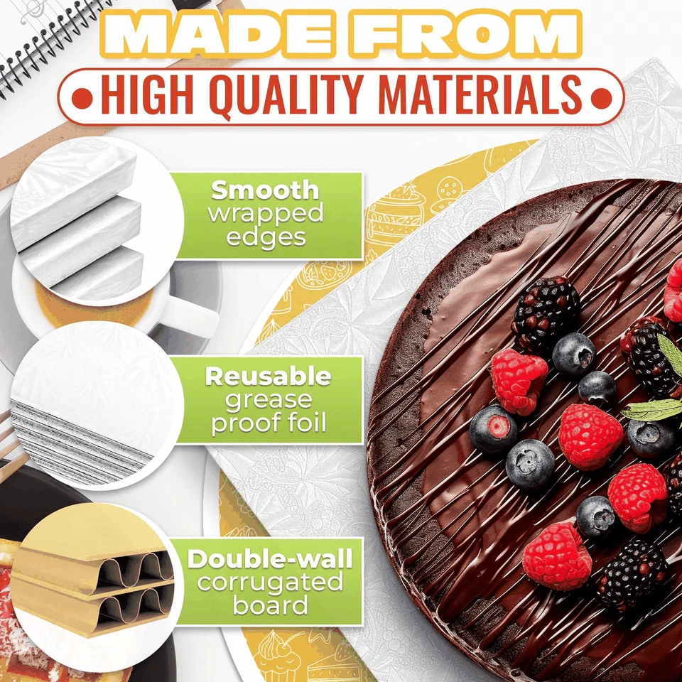 1 4 Sheet Cake Board Rectangle 9.9 x 13.8 Rectangle Cake Boards for Pastries - Image 3 of 4